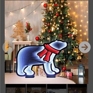 Festive Polar Bear Light with Red Scarf